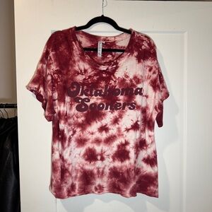Women's Tie-Dye Oklahoma Sooners Top - Red